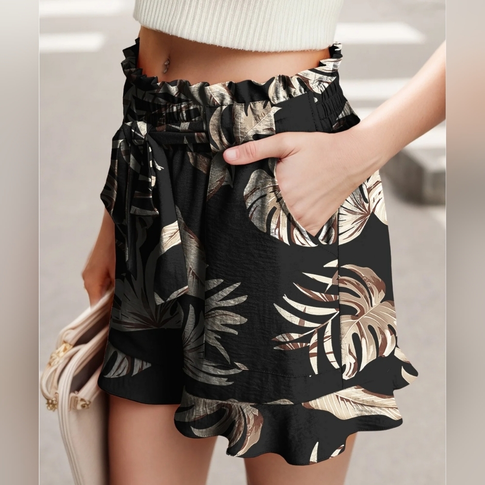 Size S - New Women's JWD Shoets Butterfly Leaf Summer High Waisted With Pocket